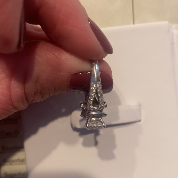 Diamond Nexus Labs stone with Diamond and white gold setting - Picture 3 of 9